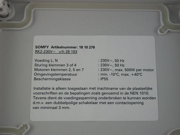 Somfy RK-2 relaiskast - 1810276